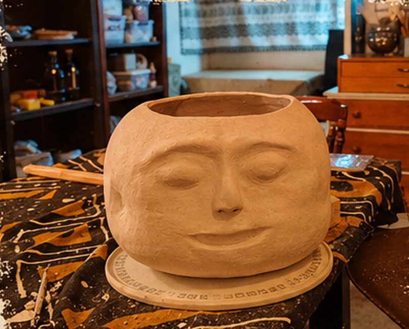 Face pot by The Mud House